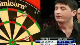 2011 PDC  WDC van Gerwen vs Suljovic 2  4 [upl. by Olatha413]