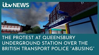 Protest at Queensbury over the British Transport Police Abusing  ITV news AC [upl. by Airdnna785]