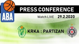 LIVE Press KK Krka  Partizan 2922020 [upl. by Showker803]