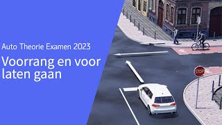 Auto Theorie examen 2024  7 belangrijke vragen van het onderdeel voorrang en voor laten gaan [upl. by Kaliope]