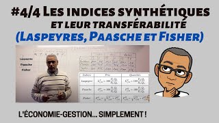 44 Indices Laspeyres Paasche Fisher et leur transférabilité Indices statistiques synthétiques [upl. by Savell]