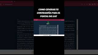 COMO GENERAR LA CONTRASEÑA 2024 PARA EL SAT  SATID [upl. by Gardal]