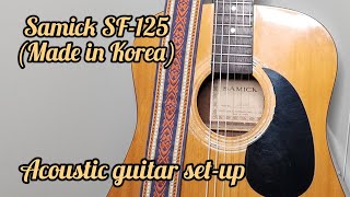 Some basic maintenance and setup for a Samick SF125 acoustic guitar [upl. by Meelak]