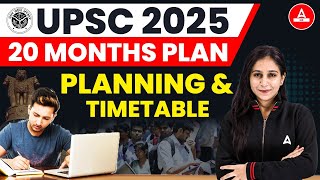 UPSC 2025 20 MONTHS PLAN PLANNING amp TIMETABLE [upl. by Llesig]