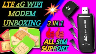 LTE 4G WIFI MODEM UNBOXINGALL SIM SUPPORTONE OF THE BEST DONGLE [upl. by Angi]