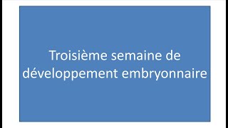 📍 Troisième semaine du développement embryonnaire E9raberk​ Embryologie [upl. by Yllak]