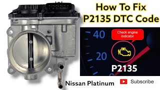 replace electronic throttle Body Control  Nissan Platinum  p2135  How To Change Throttle Body [upl. by Cesare941]