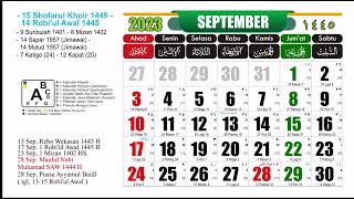 Kalender Bulan September 2023 Kalender 2023 Lengkap Jawa Dan Hijriah [upl. by Alleynad]