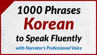 1000 Phrases to Speak Korean Fluently  with the narrators clear voice [upl. by Airdnax83]