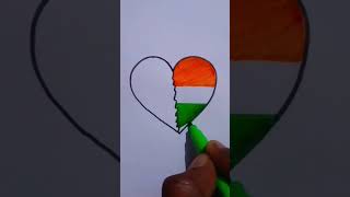 Short video Heart shape flag drawing easy way to step by step 🇮🇳🇫🇮 [upl. by Nilrah]