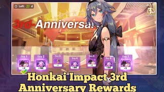 Honkai v46  3rd Anniversary Rewards in Global Server [upl. by Ahasuerus]