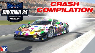 2024 iRacing Daytona 24 Crash Compilation [upl. by Haiasi]