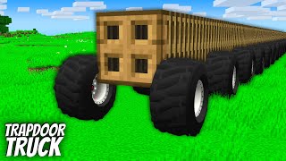 I found a LONGEST TRAPDOOR TRUCK in Minecraft  Whats INSIDE the BIGGEST TRAPDOOR [upl. by Ahsaele]