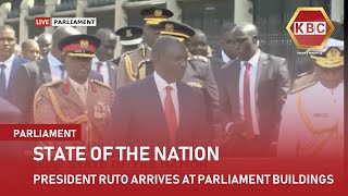 President Ruto arrives at Parliament Buildings for the state of the nation address [upl. by Ecallaw]