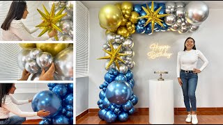 Como hacer un Arco de Globos  🎉 Decoración para cumpleaños 🎉  Balloon Garland [upl. by Asirem706]