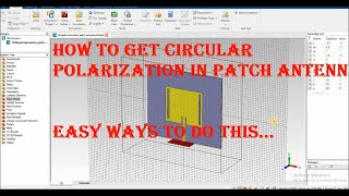 circular polarization of patch antenna in hfss how to get circular polarized antenna in cst [upl. by Lyrak449]