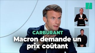 Carburant  Macron demande aux distributeurs quil soit vendu à quotprix coûtantquot [upl. by Dalton]