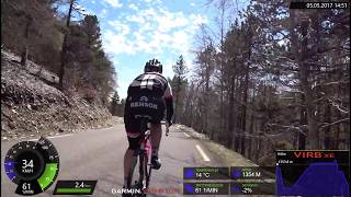 90 Minute Snow Cycling Uphill Training Mont Ventoux France Full HD Video [upl. by Gessner]