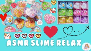 ASMR SLIME RELAX  Only 4 A HEART SLIME BOX SATISFYING SLIME UNBOXING [upl. by Leasia]