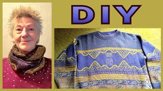 Loop aus Pullover herstellen • Ohne Nähmaschine • DIY  Julebuergerfee [upl. by Dyche]