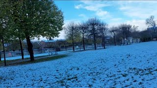 Paris Croissy sur Seine Île de France FRANCE 🇫🇷 First Snow in November 2024 [upl. by Ynohtnaeoj679]