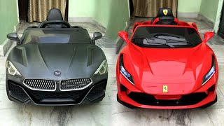 RC Ferrari Car Vs RC Bmw Car Unboxing amp Testing  Remote Control Ride on Car  Shamshad Maker 🔥🔥 [upl. by Bocoj]