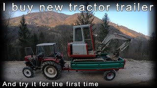 Big boys toys  I buy new tractor trailer and make first test univerzal UTB 445  Takeuchi TB025 [upl. by Rayle]