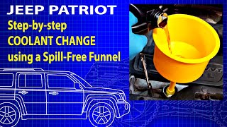 Jeep Patriot coolant change bumper cover removal and refill with spillfree funnel [upl. by Isobel]