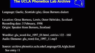 Gaelic Scottish audio glawordlist199711 [upl. by Dotti]