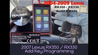 How to program chip transponder  add key on 2007 Lexus RX350 RX330 w Autel km100 20042009 [upl. by Ycart]