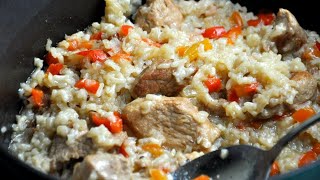 Pilaf de orez cu carne de porc reteta simpla satioasa si plina de gust [upl. by Vesta]