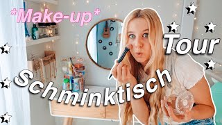 SCHMINKTISCH ROOMTOUR 💄MAKEUP AUFBEWAHRUNG amp ORDNUNG  MaVie [upl. by Wolbrom]