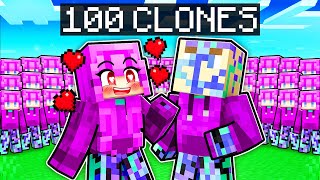 100 CLONES Try to KISS DASH In MINECRAFT [upl. by Zucker]