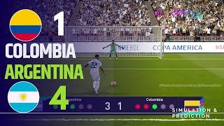 Penalty shootout ⚽ Argentina 41 Colombia 🏆 AMERICA CUP 2024  Video game simulation [upl. by Vipul843]