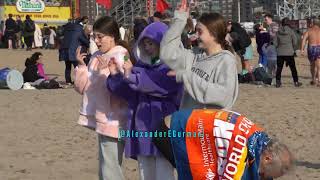 polar bear plunge coney island 2024 swimming in the ocean January 1 2024 [upl. by Bristow595]