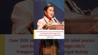 Leni Robredo blasts Naga LGU’s ‘irresponsible’ post on Angat Buhay relief work [upl. by Duahsar174]