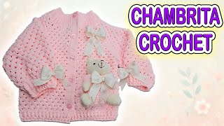 ¡Hermosa Chambrita a Crochet Paso a Paso🧶 Perfecta para Bebés 👶✨ [upl. by Niknar580]