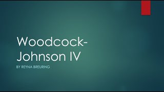 Oral Purcell Woodcock Johnson III overview [upl. by Luedtke]