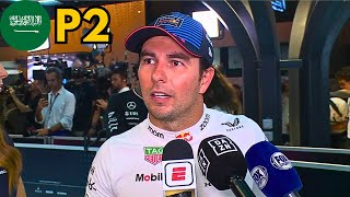 quotEstuve Conectado Con El Autoquot  Declaraciones Checo Pérez Tras Finalizar P2  Arabia Saudi 2024 [upl. by Yehus]