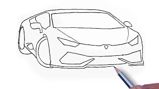 Easy Lamborghini Car Drawing  Only 1 Pencil Needed 🔥 [upl. by Wagshul]