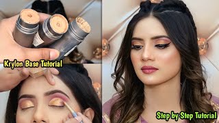 How to Apply Kryolan Tv Paint Stick Like a Pro  Flawless Base Tips with Gold CutCrease Eyemakeup [upl. by Oleusnoc]