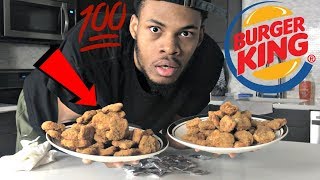 100 CHICKEN NUGGET CHALLENGE I ALMOST BARFED PASSED BURGERKING [upl. by Venuti]