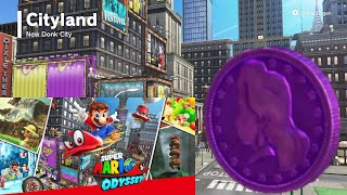 Alle lila Münzen im Cityland Super Mario Odyssey German [upl. by Newmark711]