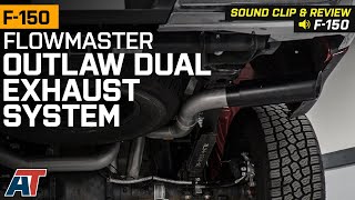 20212023 F150 Flowmaster Outlaw Dual Exhaust System with Black Tips Review amp Sound Clip [upl. by Kannry]