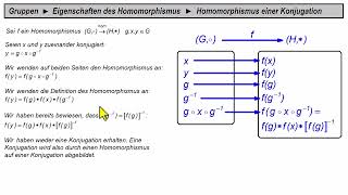 Gruppen ► Eigenschaften des Homomorphismus ► Homomorphismus einer Konjugation [upl. by Enilrek]