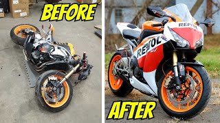 2009 CBR 1000RR WRECKED Bike Rebuild Complete Rebuild Timelapse Start to Finish [upl. by Osi41]