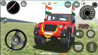 Dollar Song Modified Mahindra Red Thar😈 Indian Cars Simulator 3D  Android Gameplay 2024 [upl. by Oxford]