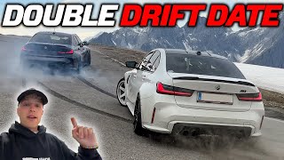 2x BMW M3 G80 DOUBLE DRIFT DATE IN THE MOUNTAINS  PURE TIRE CARNAGE  CRASH [upl. by Huppert]