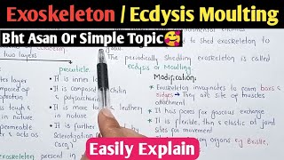 Exoskeleton  Ecdysis Moulting  Class 12 Biology [upl. by Oralia]