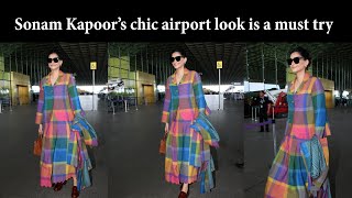 Sonam Kapoor gives major airport look goals in a coord set  Video [upl. by Fawcett395]